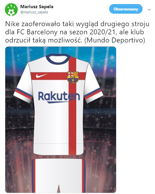 Takie stroje Nike zaproponowało FC Barcelonie... :D